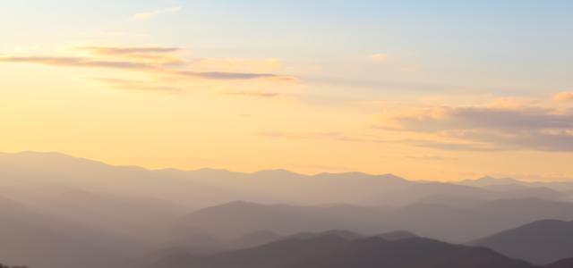 Foggy Smoky Mountain sunset